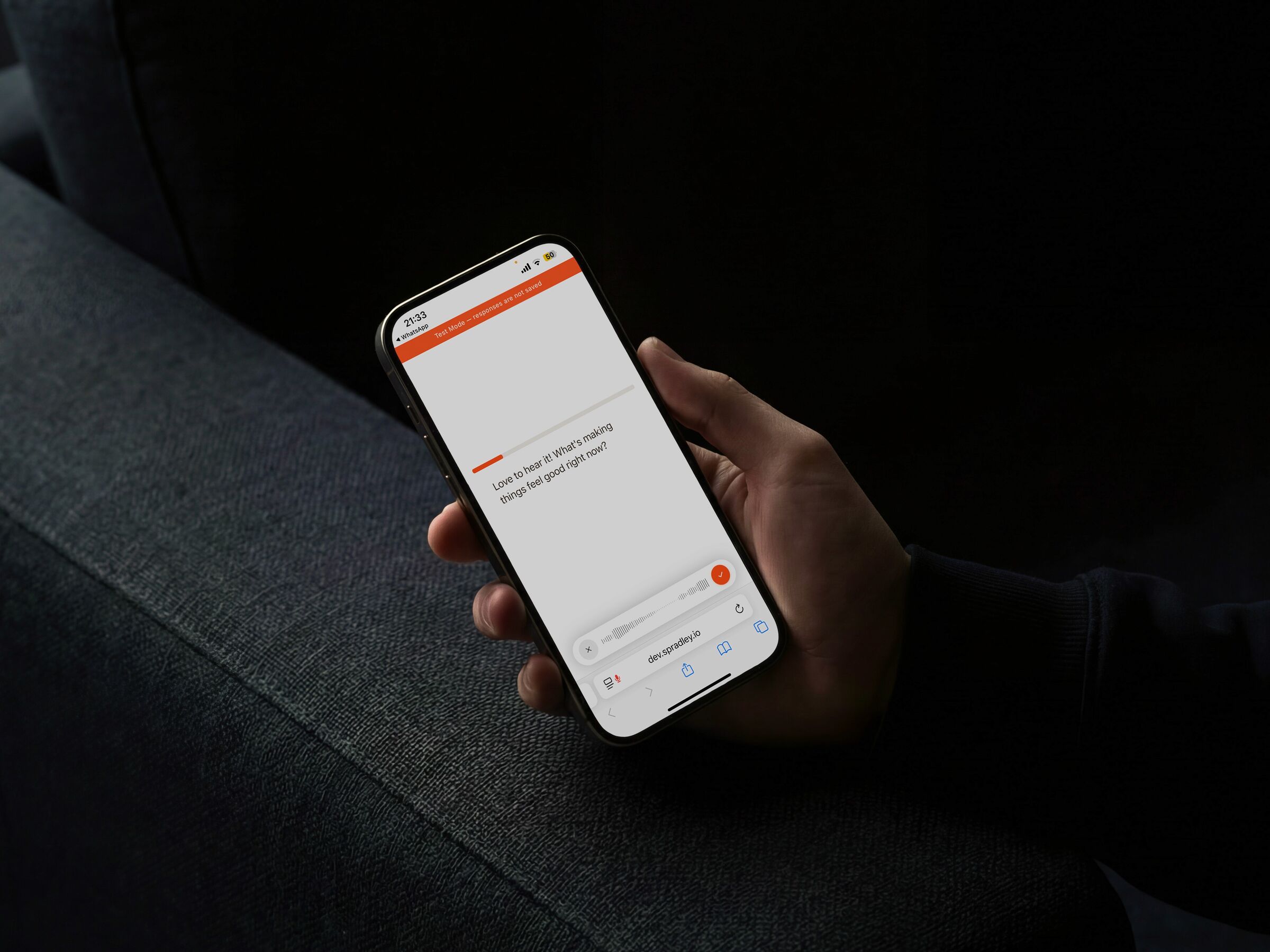 Employee interview on a mobile phone